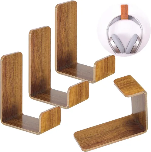 Miniatura 7 de Weewooday 4 Piezas Colgador para Auriculares Soporte de Escritorio Adhesivo Gancho para Auriculares Montaje en Pared Soporte para Auriculares