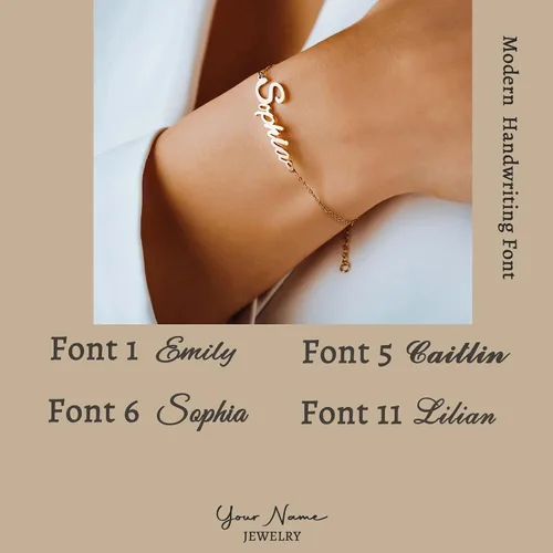 Miniatura 5 de DayOfShe - Pulsera de barra de nombre personalizada de acero inoxidable, grabado a medida, para parejas