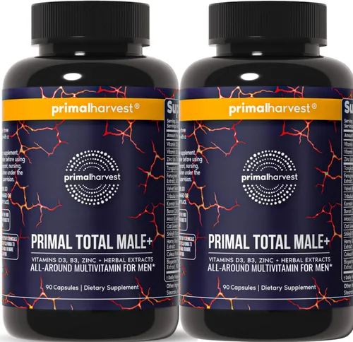 Miniatura 8 de Primal Harvest Total Male+ Multivitamínico para Hombres Vitaminas, Minerales y Apoyo Herbal para Energía, Vitalidad, Salud Inmunológica