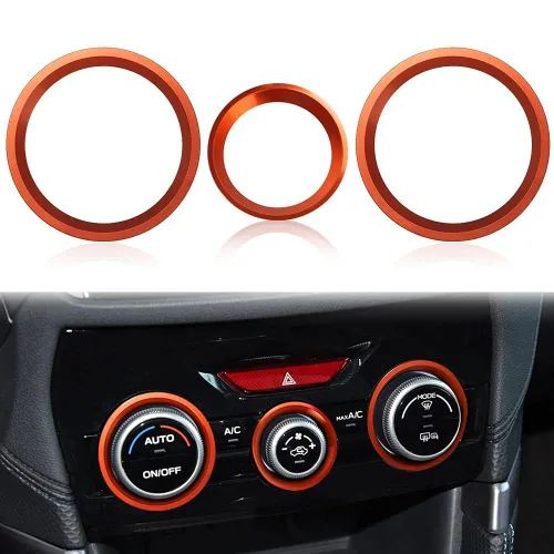 Miniatura 7 de Auovo Cubiertas de Anillo Exterior de Perilla de Control de Clima AC Accesorios para Subaru Forester 2019-2024 / Crosstrek 2018-2022 2023 / Impreza