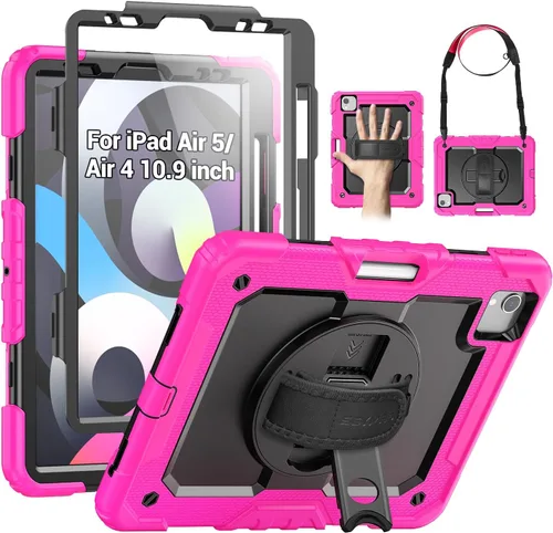 Miniatura 10 de SEYMAC Funda para iPad Air de 5ª/4ª generación de 10.9 pulgadas, Funda Protectora de Cuerpo Completo Resistente a Golpes con Protector de Pantalla