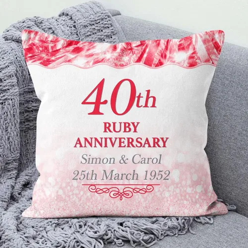Miniatura 4 de Almohada cuadrada personalizada para esposo esposa de pareja amante, regalos únicos para aniversario, 40 aniversario, boda, aniversario, nombre
