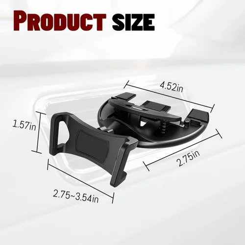 Miniatura 2 de Zpana Soporte para teléfono con ranura de CD para automóvil, giratorio de 360°, antivibración, resistente, reproductor de CD para vehículos, soporte