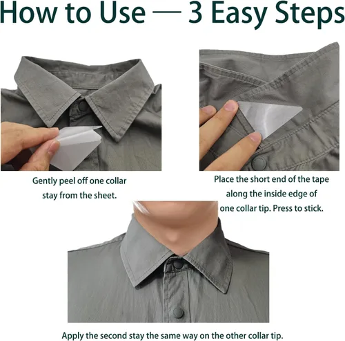 Miniatura 9 de Collar Stays para camisas polo, 120 unidades, sin curvatura, cuello de camisa de PVC para hombres, cinta para camisas de cuello de hombre, tiras