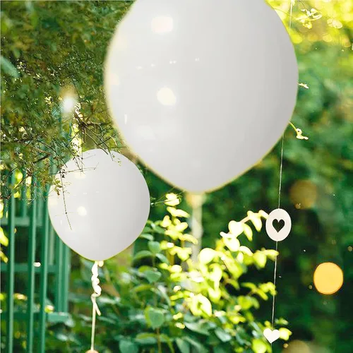 Miniatura 4 de ASIYUHY Paquete de 100 globos blancos de látex de 12 pulgadas con 2 rollos de globos de helio para bodas, fiestas de cumpleaños, baby shower