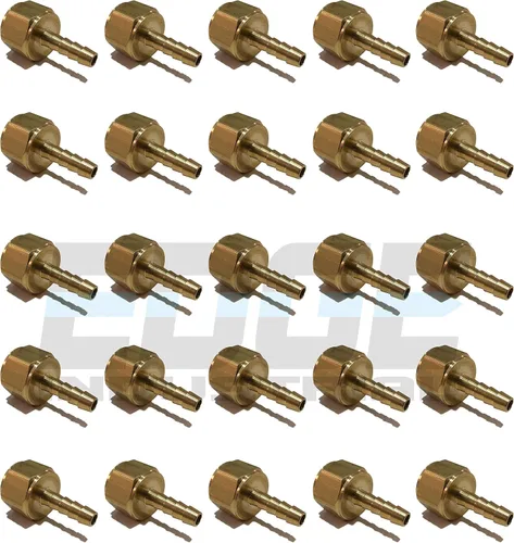 Manguera de 1/4" ID a 1/2" hembra NPT FNPT recto latón accesorio combustible/aire/agua/aceite/gas/WOG (cantidad 25)