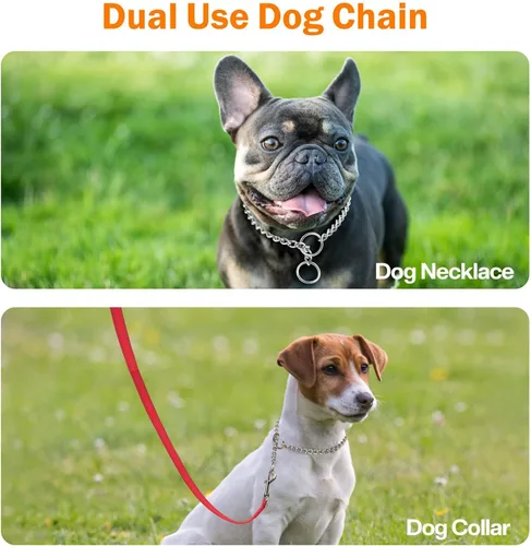 Miniatura 3 de TagME Collar de cadena para perros, collar ajustable a prueba de clima para perros pequeños y cachorros, collar de entrenamiento de mascotas