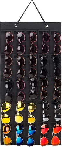 Miniatura 12 de PACMAXI Organizador de almacenamiento para lentes de sol, bolsillo de pared montado por lentes de sol, soporte de almacenamiento para anteojos