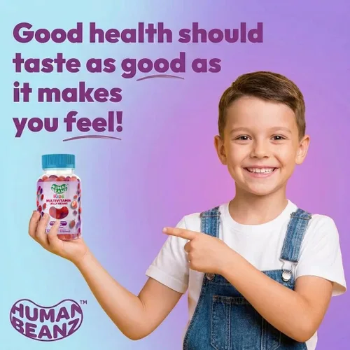Miniatura 6 de Human Beanz Gomitas multivitamínicas con zinc para niños, suplementos dietéticos de apoyo inmunológico, vegetariano, 120 granos de gelatina Berry