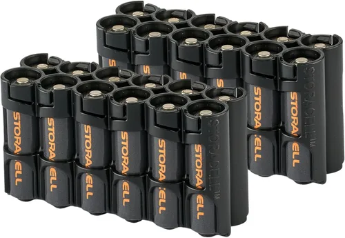 Miniatura 9 de Storacell AA-12 Organizador de almacenamiento de baterías y dispensador (paquete de 2), verde militar, capacidad para 12 pilas AA (no incluidas)