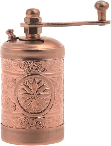 Miniatura 20 de Molinillo manual de cobre antiguo para granos de café árabes griegos turcos y sal de pimienta de especias, latón