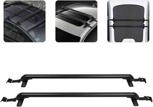 Miniatura 3 de Barras transversales universales para portaequipajes de 41.34 pulgadas de aluminio con 2 cerraduras de seguridad ocultas, no requiere perforación