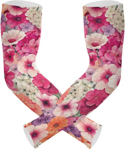 Miniatura 2 de Mangas de jardinería con diseño de libélula de flores, con agujero para el pulgar, protección solar, mangas para brazos para mujeres y hombres