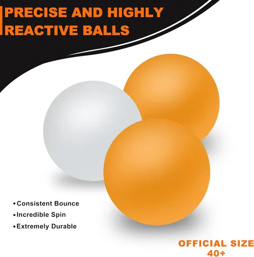 Miniatura 5 de Comesee Red de ping pong con abrazaderas plegables y juego de palas, raquetas y pelotas de tenis de mesa, postes de clip activados por resorte