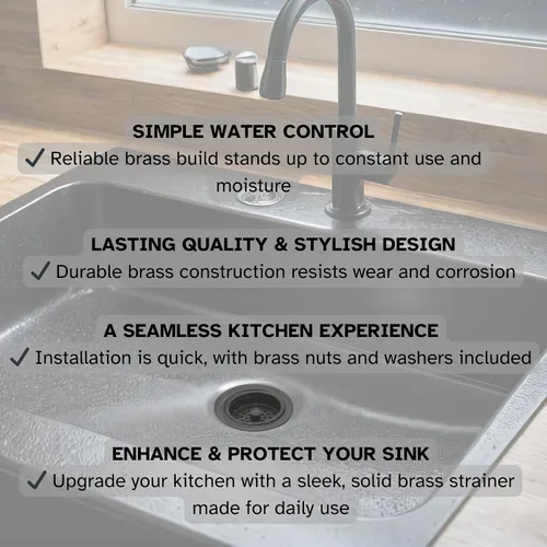 Miniatura 10 de Westbrass D214-62 - Colador grande para fregadero de cocina de 3-1/2 pulgadas, color negro mate Mate negro