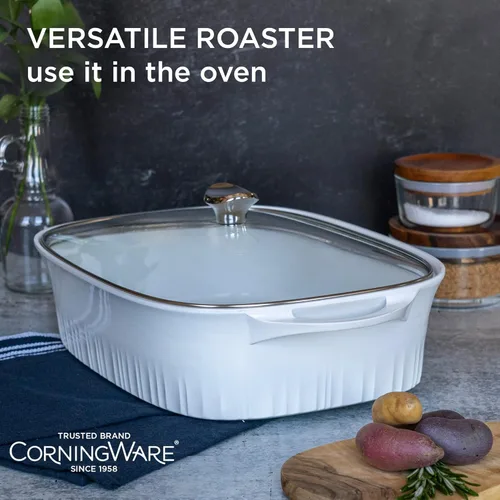 Miniatura 2 de CorningWare QuickHeat - Tostador de aluminio fundido de 5.7 cuartos de galón con tapa e interior de cerámica antiadherente, ligero y rápido