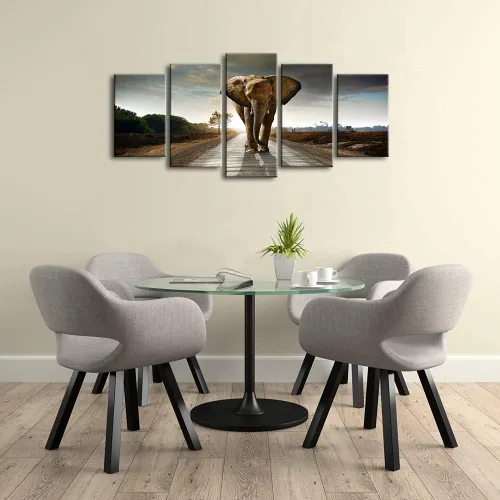 Miniatura 2 de Wieco Art Impresiones en lienzo de elefante para pared, imágenes de animales a fotos, decoración para sala de estar, dormitorio, decoración
