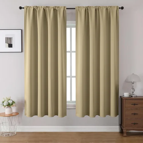 Miniatura 43 de CUCRAF Cortinas opacas de 45 pulgadas de largo, juego de 2 paneles para dormitorio, bolsillo para cortinero, cortinas de oscurecimiento