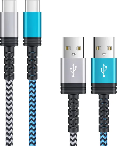 Cable de carga C de 6 pies, cable de carga rápida tipo C, cargador de teléfono Android para Moto G Stylus/Play/Power, Razr, Samsung Galaxy Blanco y