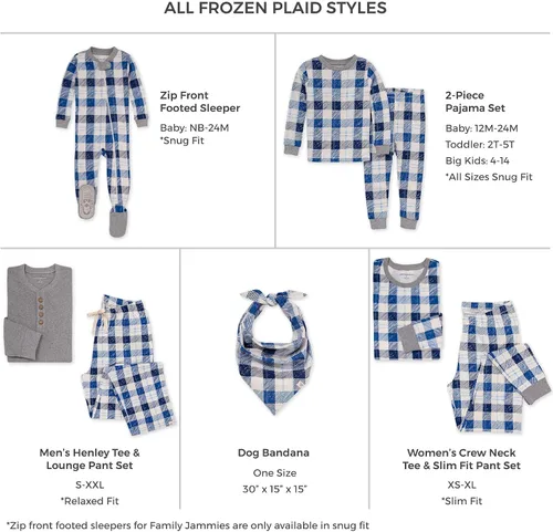 Miniatura 2 de Burt's Bees Baby - Pijamas navideñas de algodón orgánico a juego para toda la familia, Frozen Plaid, 24 meses