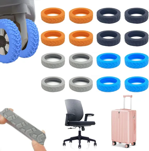 Miniatura 9 de Homimor Fundas para rueda de equipaje, 16 fundas de rueda de maleta, fundas protectoras de rueda de equipaje, fundas protectoras de rueda de maleta