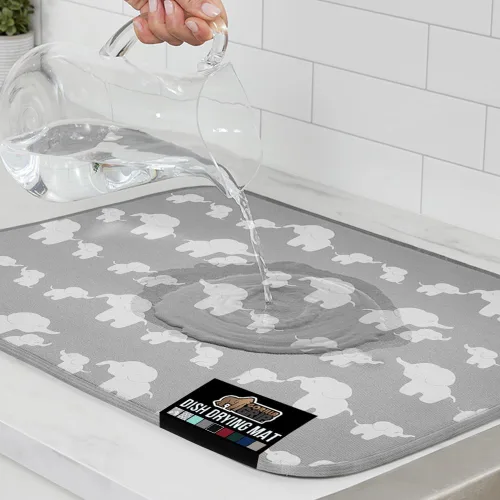 Miniatura 17 de GORILLA GRIP Tapete de microfibra ultra absorbente de agua, malla gruesa de secado rápido, almohadilla antideslizante para platos de fregadero