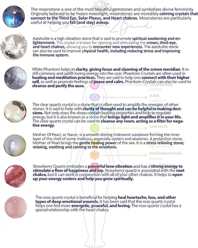 Miniatura 165 de Precious Gemstone Natural Crystal Healing Bracelet, Rutilated Quartz, Moonstone, Quartz Handmade Original Design Bracelet