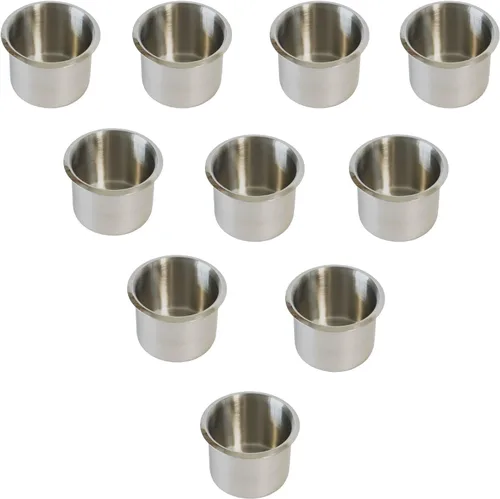 SEETOOOGAMES Soporte de vaso desplegable – Paquete de 10 soportes de bebidas de acero inoxidable para mesa de póquer de repuesto para escritorio de
