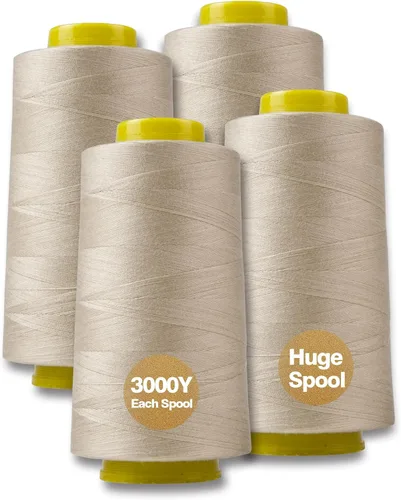 Miniatura 12 de Hilo de serger jaspeado, hilo multiusos para costura, poliéster, 4 conos de 3000 yardas cada carrete para máquina de coser 4 Arco iris