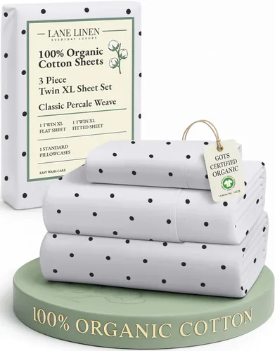 Miniatura 208 de LANE LINEN Sábanas 100% algodón orgánico para cama tamaño King, sábanas de percal suave, transpirables, de lujo, estilo hotelero, lavables a 09