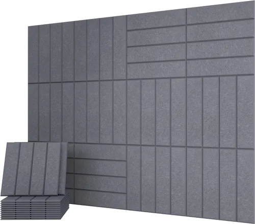 Miniatura 20 de UMIACOUSTICS 6 Piezas 47.2 x 23.6 Pulgadas Panel Acústico, Panel Decorativo de Pared Absorbente de Sonido para Oficina, Cine en Casa, Estudio, Nogal