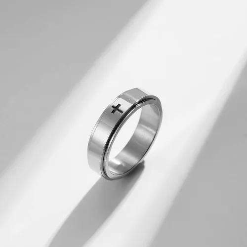 Miniatura 4 de Anillos de banda giratoria para aliviar el estrés y la ansiedad con diseño de Jesucristo para hombres mujeres niñas niños y niñas para la ansiedad