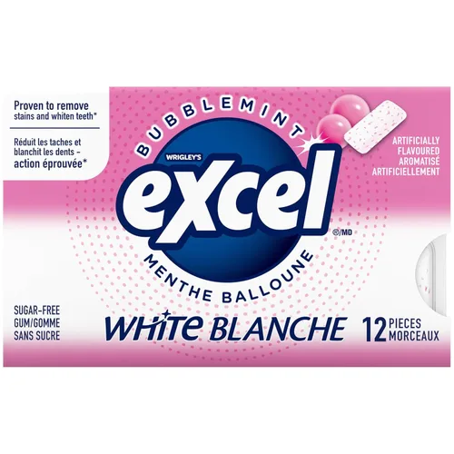 Miniatura 6 de Excel White Goma de mascar sin azúcar, Bubblemint, 12
