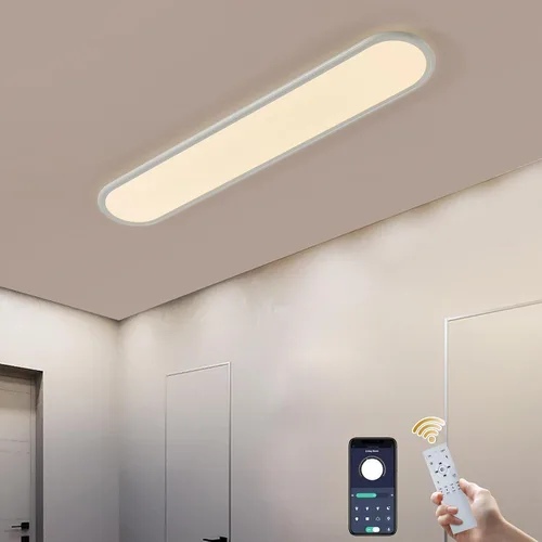Miniatura 16 de Ganeed Lámpara de techo LED de 27.6 pulgadas, lámparas de techo lineales de alto brillo, blanco frío de 6000 K, luminaria moderna ultra fina