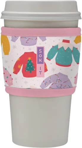 Miniatura 98 de Sok It HotSok Coffee & Tea - Funda de neopreno con aislamiento reutilizable (floral abstracto)