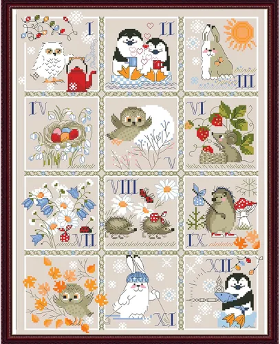Miniatura 10 de Howie's Needlepoint Kits de punto de cruz, kits de bordado de patrón navideño preimpreso de 14 quilates, gama completa de kits de costura