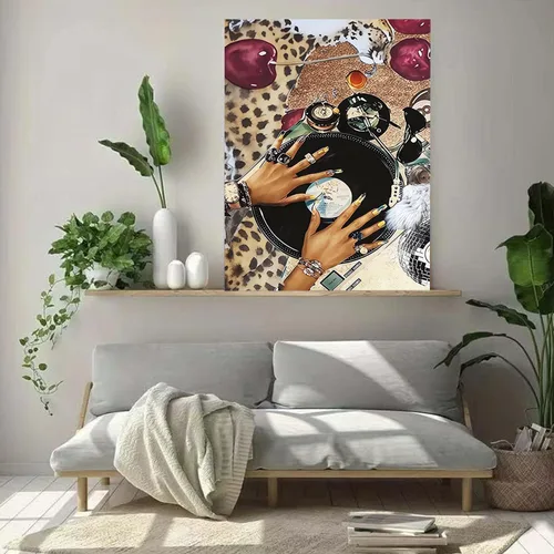 Miniatura 2 de Kits de arte de diamante para adultos principiantes, modernos kits de pintura de diamante con lunares de leopardo 5D, gemas y manualidades DIY