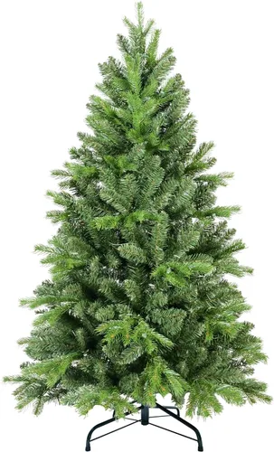 Miniatura 9 de Árbol de Navidad artificial sin luz de 5 pies, árbol de Navidad de abeto verde festivo con 723 puntas de rama, árbol de Navidad realista de abeto