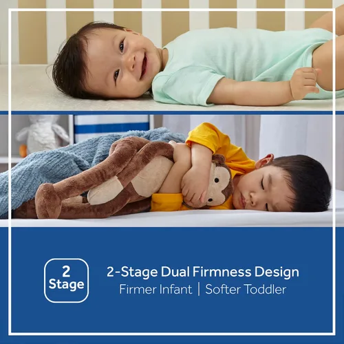 Miniatura 2 de Sealy Naturalis - Colchón hipoalergénico de 2 etapas para cuna de bebé y cama infantil, colchón para cuna no tóxico, algodón natural, bobina híbrida