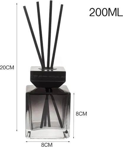 Miniatura 2 de Botellas difusoras de vidrio de fragancia, frascos difusores con tapas y palo de ratán, juego de 4 piezas de accesorios de fragancia de 6.8 fl oz