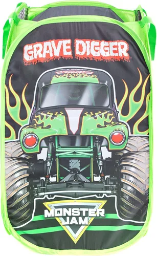 Jay Franco Monster Jam Grave Digger Cesta Emergente - Cesta de Malla para Ropa Sucia/Bolsa con Asas Duraderas Monster Jam - Cavador de tumbas