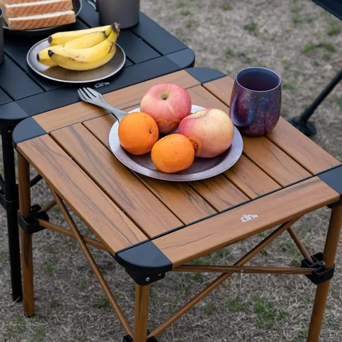 Miniatura 4 de iClimb Mesa ligera y estable de aluminio plegable cuadrada con parte superior enrollable y bolsa de transporte para acampar, picnic, patios