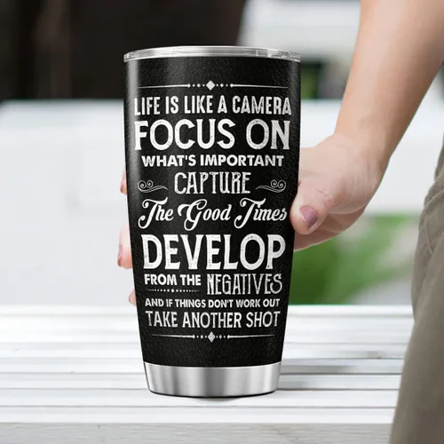 Miniatura 4 de CUBICER Taza de fotógrafo de acero inoxidable de 20 oz con pared doble, taza de viaje para hombres, taza de café con tapa, edición de fotos, regalos