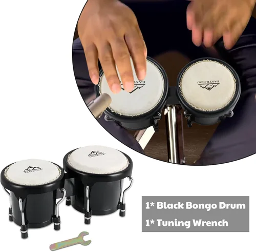 Miniatura 3 de EASTROCK Bongo - Juego de bongos de 4 y 5 pulgadas para adultos, principiantes, profesionales, instrumentos de percusión de madera ajustable