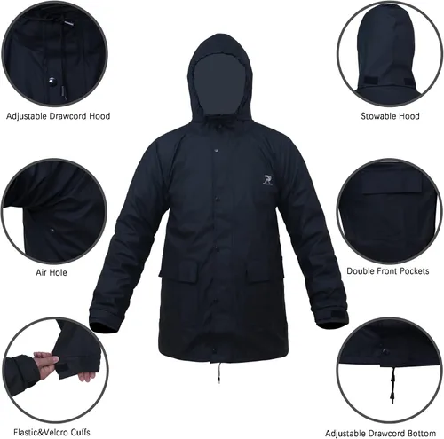 Miniatura 2 de KYBKDYY Trajes de lluvia para hombre, impermeable, para el trabajo, ligero, para lluvia
