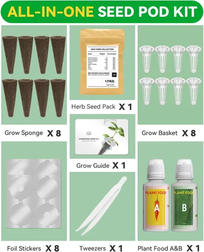 Miniatura 3 de Kit de cápsulas de semillas de hierbas gourmet compatible con AeroGarden, idoo, Ahopegarden, Gardencube con albahaca, perejil, tomillo, menta