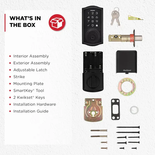 Miniatura 8 de Kwikset SmartCode 270 - Cerradura de puerta con teclado táctil electrónico sin llave y cerradura de seguridad con auto-bloqueo, códigos de usuario