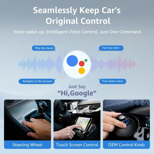Miniatura 6 de Ayake Adaptador inalámbrico Android Auto, Edición Mini más pequeña, Convierte Android Auto con cable a inalámbrico, Adaptador Plug & Play, Diseño