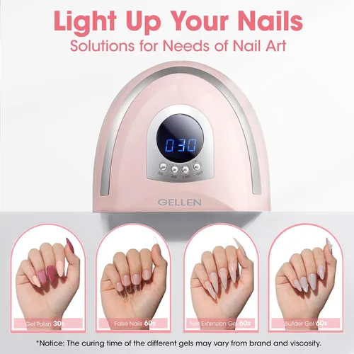 Miniatura 5 de Gellen Luz UV para uñas, lámpara LED UV de 268 W para dedos del pie, secador de uñas profesional de secado rápido para esmalte de uñas de gel, 4