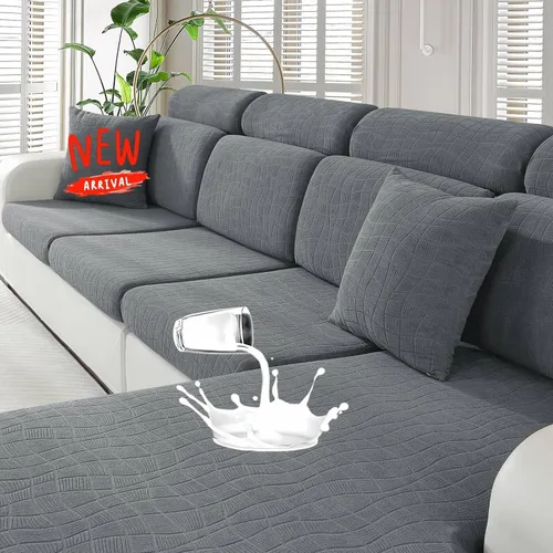 Miniatura 14 de MAXIJIN Fundas impermeables para cojín de sofá Fundas elásticas para asiento de sofá Fundas lavables, Fundas seccionales para cojines de exterior